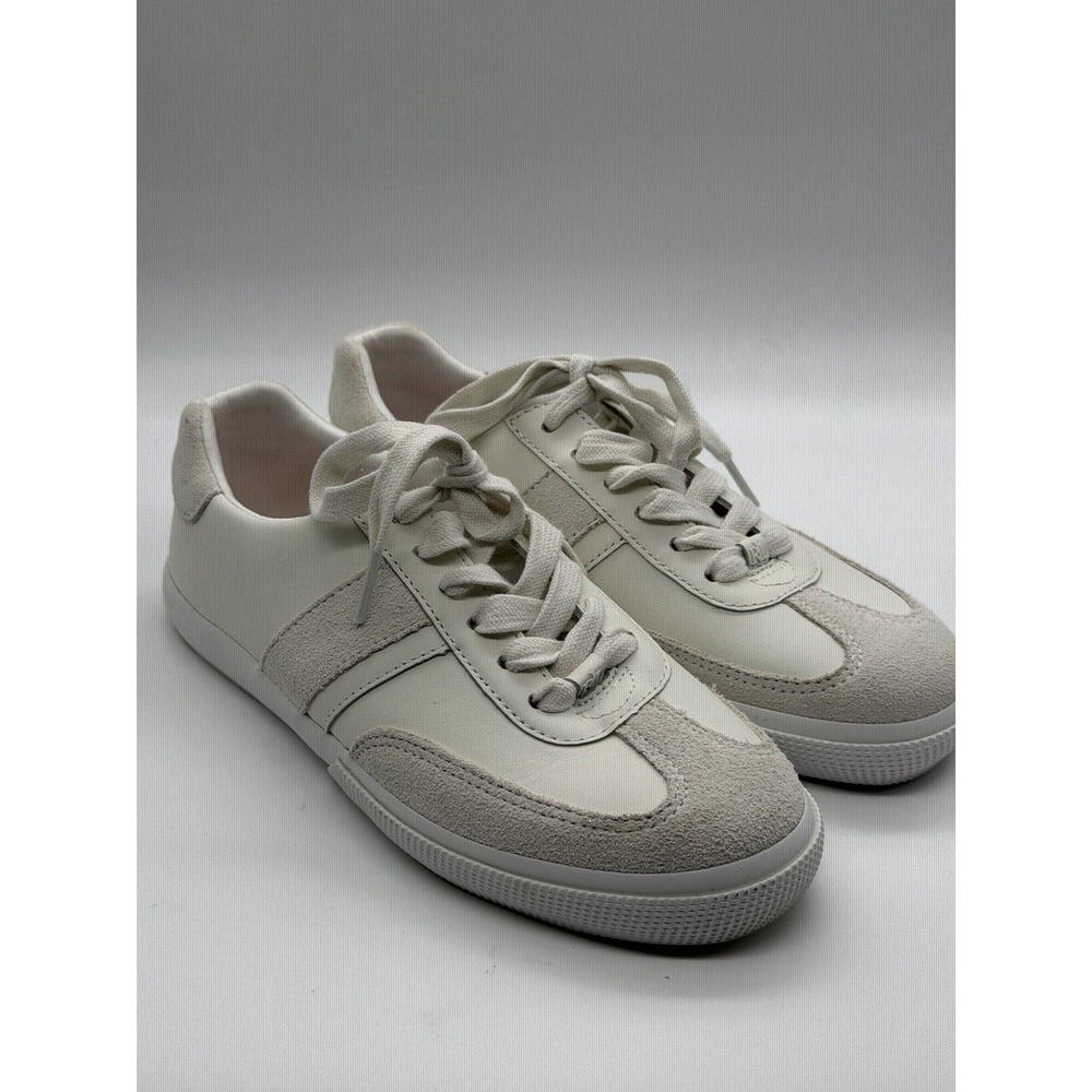 Lauren Ralph Lauren Women's/Kid's Braylee Leather Sneakers White SuedeStripe 5.5